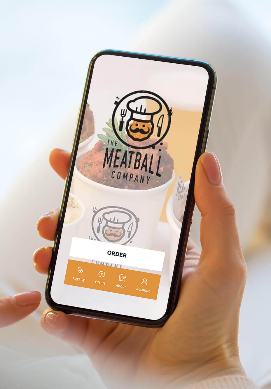 fully branded online and mobile ordering system for meatball takeaway business