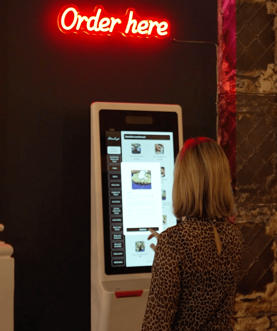 self-service kiosks in cafes, coffee shops and quick service restaurants