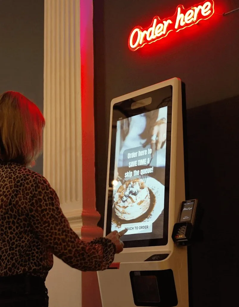 self service kiosk in a cafe