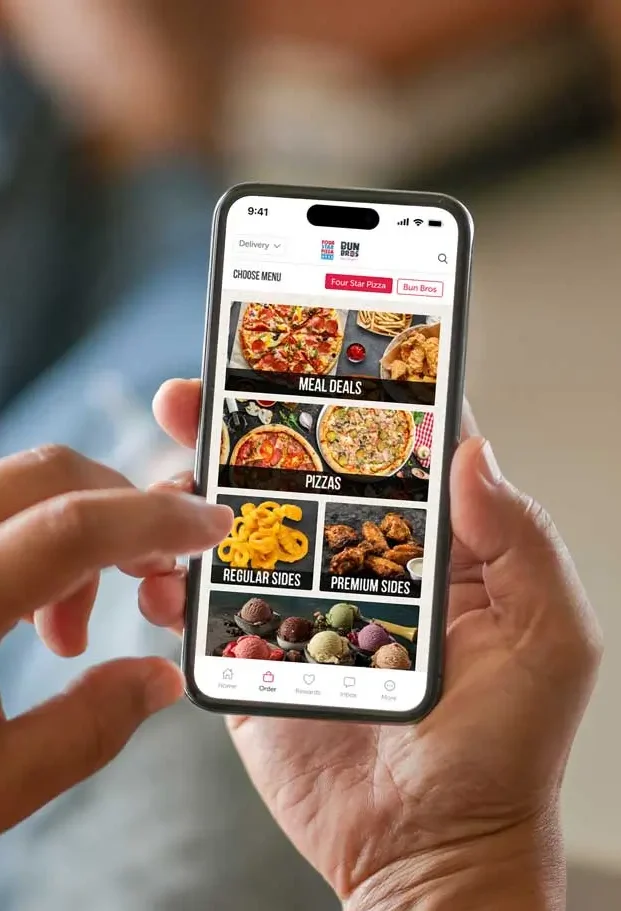 online takeaway ordering system for a pizza restaurant.